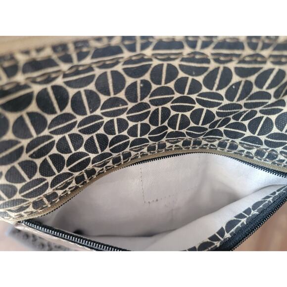 Fossil Key●Per Crossbody Purse Dot Canvas Faux Leather Y2K 2000 Adjustable Strap - Picture 14 of 16